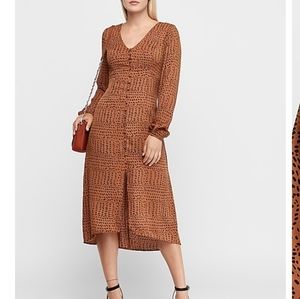 Leopard Print midi dress size XS.